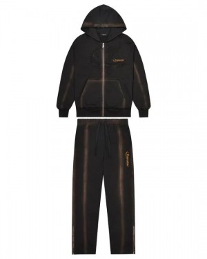 Black Brown Men's Trapstar Irongate Rivet 2.0 Tracksuits UK | 36205-GSDB