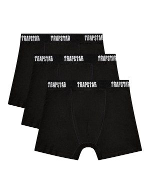 Black Men's Trapstar 3 Pack Boxer UK | 45036-RHCD