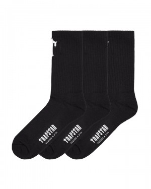 Black Men's Trapstar 3 Pack Irongate T Socks UK | 29843-YUPD