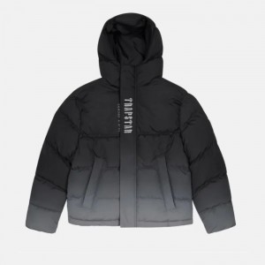 Black Men's Trapstar Decoded 2.0 Hooded Padded Puffer Jackets UK | 26034-QSRK