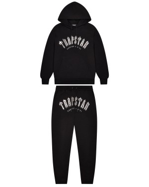 Black Men's Trapstar Decoded Hooded Gel Tracksuits UK | 49068-VEDB