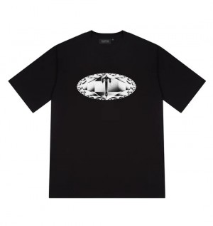 Black Men's Trapstar Diamond In The Rough T-shirts UK | 71942-XUZM