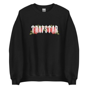 Black Men's Trapstar Flowers Sweatshirts UK | 16982-RJGM