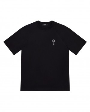 Black Men's Trapstar Foundation T-shirts UK | 08614-DXEG