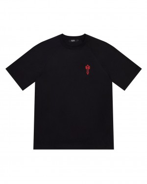 Black Men's Trapstar Foundation T-shirts UK | 73968-CSQB