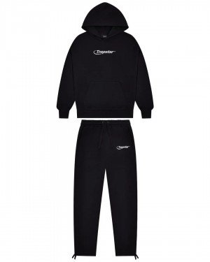 Black Men's Trapstar Hyperdrive Embroidered Tracksuits UK | 48105-TVXS