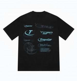 Black Men's Trapstar Hyperdrive Odyssey T-shirts UK | 56093-QOWM