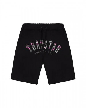 Black Men's Trapstar Irongate Arch Camo Shorts UK | 40619-WTGC