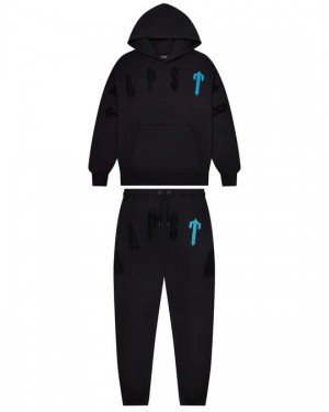 Black Men's Trapstar Irongate Arch Chenille 2.0 Tracksuits UK | 61507-DMRF