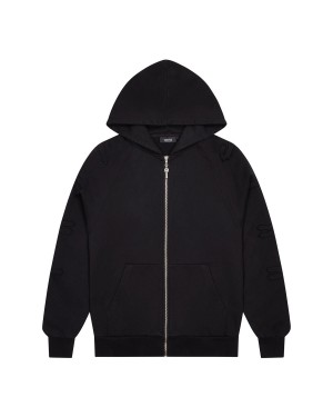 Black Men's Trapstar Irongate Patchwork Zip Hoodies UK | 65418-BZNC