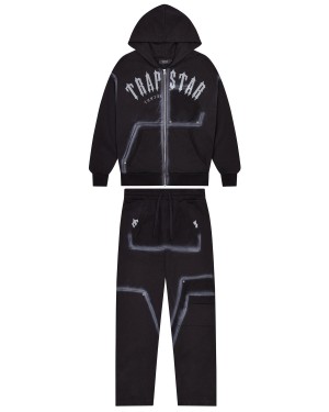 Black Men's Trapstar Irongate Rivet 2.0 - Blackstorm Edition Tracksuits UK | 45127-RCES