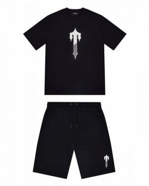 Black Men's Trapstar Irongate Short Set UK | 53216-IOHZ