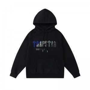 Black Men's Trapstar It’s A Secret Blue-Gray Logo Hoodies UK | 18746-UBSX