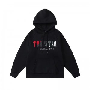 Black Men's Trapstar It’s A Secret Red-Gray Logo Hoodies UK | 37691-GAFV