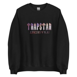 Black Men's Trapstar It’s a secret Galaxy Sweatshirts UK | 32590-UOIZ