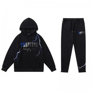 Black Men's Trapstar Lightning Tracksuits UK | 75264-NKDG