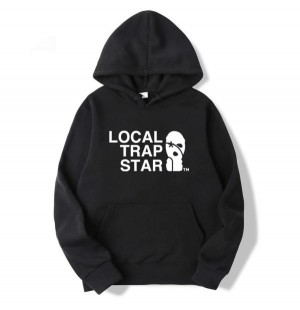 Black Men's Trapstar Local Hoodies UK | 18039-ODLK