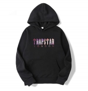 Black Men's Trapstar London Galaxy Hoodies UK | 05462-HNGZ