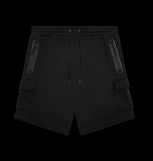 Black Men's Trapstar London Irongate T Tech Zip Shorts UK | 27438-CQJV