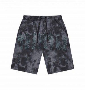 Black Men's Trapstar London Pigment Irongate Shorts UK | 04962-QATZ