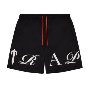 Black Men's Trapstar London Script Swimming Shorts UK | 41289-GIJD