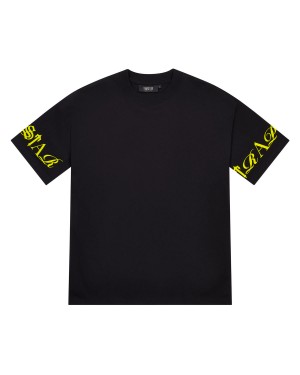 Black Men's Trapstar Script T-shirts UK | 50472-GVDY