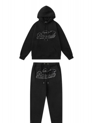 Black Men's Trapstar Shooters Arch Panel Hooded Tracksuits UK | 16298-CRSU