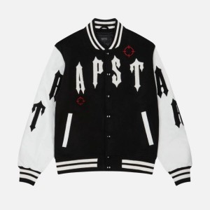 Black Men's Trapstar Shooters Varsity Jackets UK | 63082-TDYX