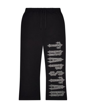 Black Men's Trapstar Skull Decoded Diamante Joggers UK | 75604-UJFE