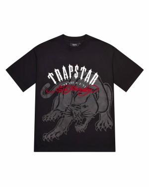 Black Men's Trapstar X Ed Hardy Arch T-shirts UK | 86725-ZSEP