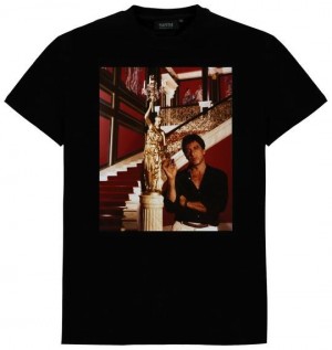 Black Men's Trapstar X Scarface The World Is Yours T-shirts UK | 51936-WBNO