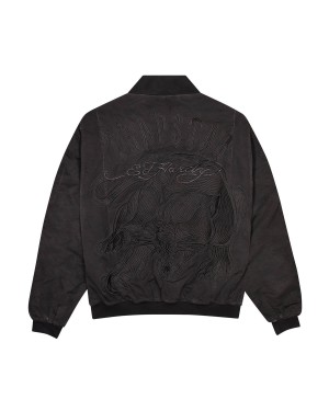 Black Men's Trapstar x Ed Hardy Bomber Jackets UK | 90875-LCGM