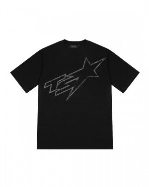 Black Men's Trapstar Ts T-shirts UK | 63289-YGKR