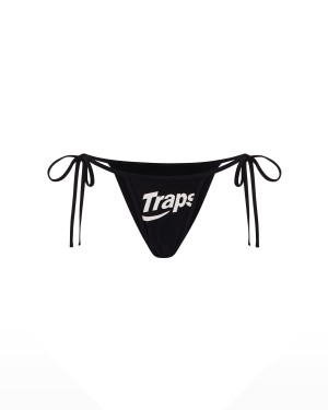 Black Women's Trapstar Hyperdrive Tie Side Bikini Bottoms UK | 64579-BTXR