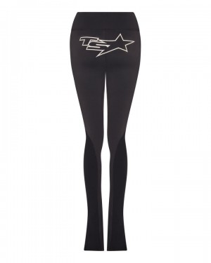 Black Women's Trapstar TS Star Contour Panel Fitted Trousers UK | 69541-IATM