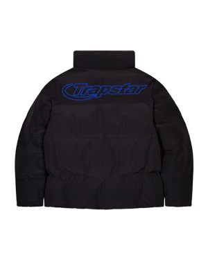 Black / Blue Men's Trapstar Hyperdrive Ripstop Puffer Jackets UK | 29458-ZDRF