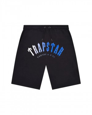 Black / Blue Men's Trapstar Irongate Arch Gel Shorts UK | 36480-SCNR