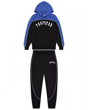 Black / Blue Men's Trapstar Irongate Chenille Arce Hooded Tracksuits UK | 61249-HUFB