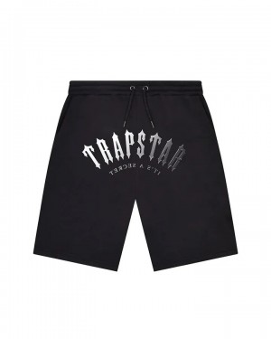 Black / Grey Men's Trapstar Irongate Arch Gel Shorts UK | 25106-XFUD