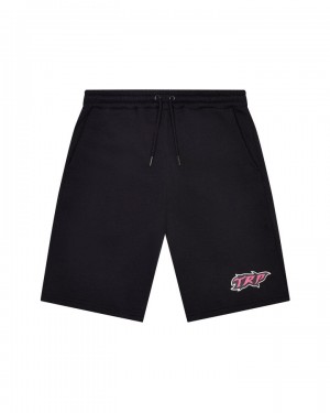 Black / Pink Men's Trapstar TRP Flame Short Set UK | 45803-BZNM