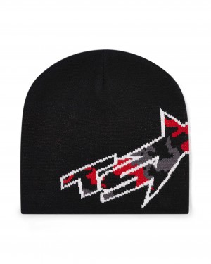 Black / Red Camo Men's Trapstar Ts Star Beanie UK | 57628-IDVH