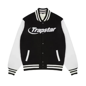 Black / White Men's Trapstar Hyperdrive Varsity Jackets UK | 69437-KYIE