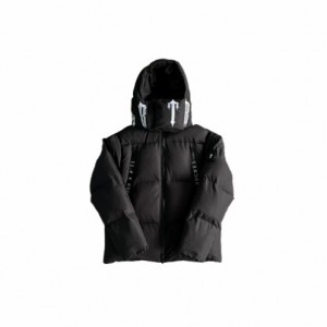 Black / White Men's Trapstar Irongate Collar Puffer Jackets UK | 10382-XHPR