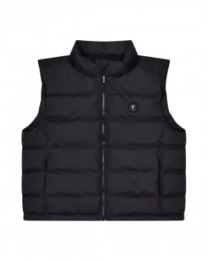 Black / White Men's Trapstar Irongate Gilet UK | 04716-NKYB