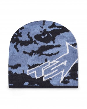 Blue Camo Men's Trapstar Ts Star Beanie UK | 48592-JOWQ