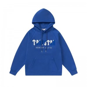 Blue Men's Trapstar Blue Logo Hoodies UK | 57892-QPVT