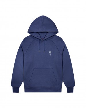 Blue Men's Trapstar Foundation Hoodies UK | 28450-GVCN