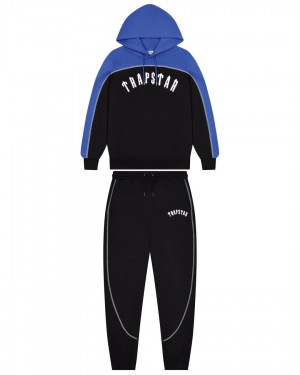 Blue Men's Trapstar Irongate Chenille Arch Hooded Tracksuits UK | 84950-GIZS