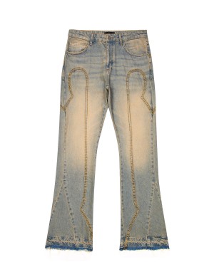 Blue Men's Trapstar Irongate Panel Denim Jeans UK | 39428-WCRT