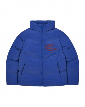 Blue / Orange Men's Trapstar Hyperdrive Ripstop Puffer Jackets UK | 42108-NVWM